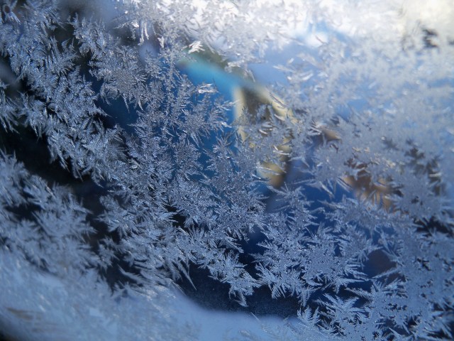 Frost on porch window