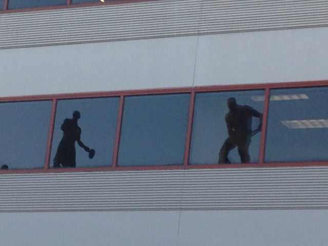 Grohmann Museum rooftop sculptures