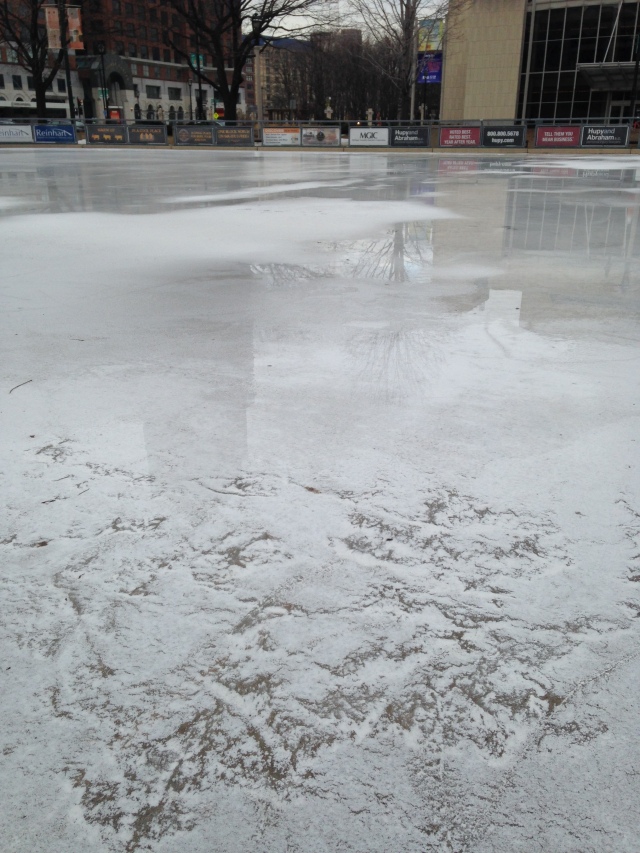 melting ice at Red Arrow park