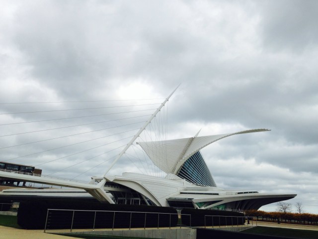 Milwaukee Art Museum Calatrava addition on a gray day