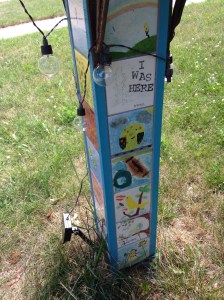 Little Free Library #9 - Makenna's Tribute, ceramic tiles on post (katherinewikoff.com)