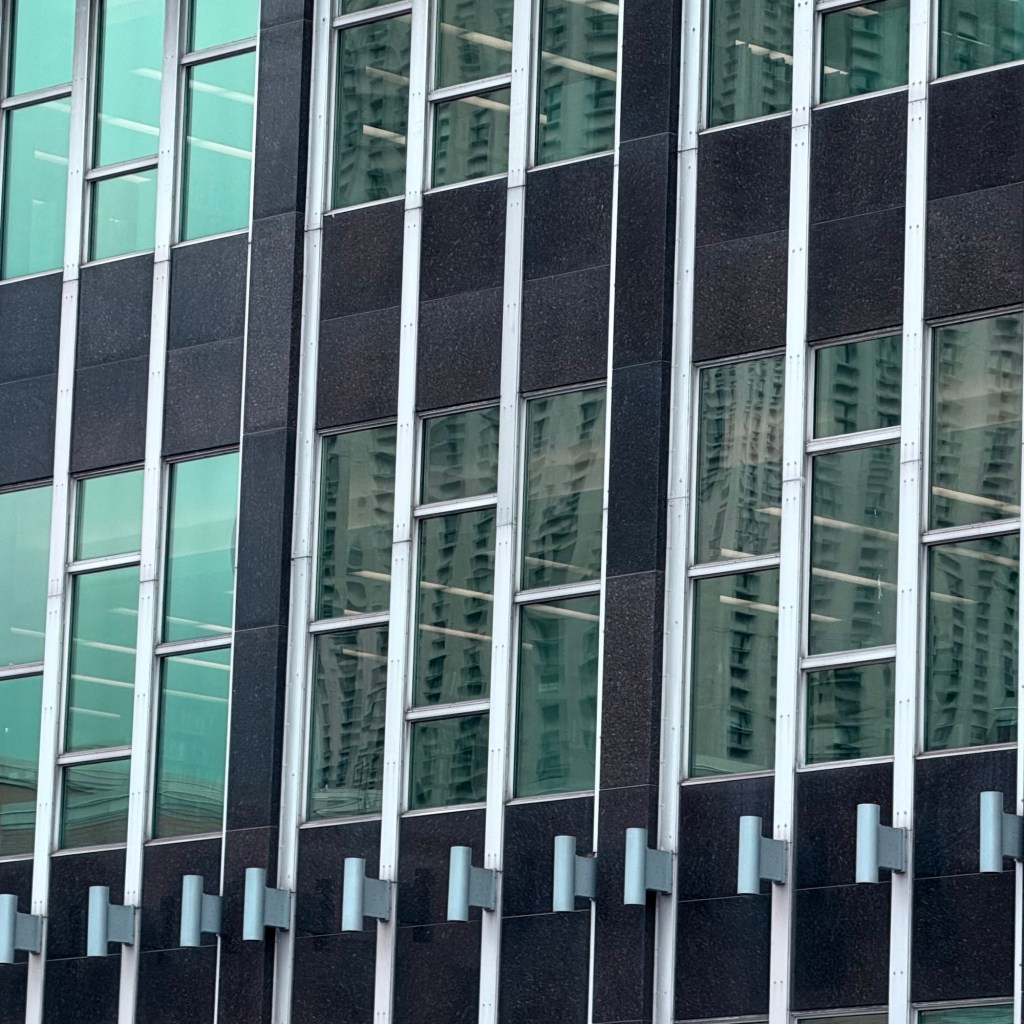 Abstract cropped section of Milwaukee Central Library, 8th Street